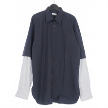 未使用品 ドリスヴァンノッテン DRIES VAN NOTEN 23AW CARLE M.W レイヤードシャツ 長袖 M 紺 ネイビー 020701-7326-509 メンズ_画像1