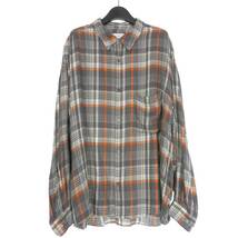 グラフペーパー Graphpaper Tencel Check Regular Collar Big Shirt ビッグスリーブシャツ 長袖 F グレー/オレンジ GM203-50061 メンズ_画像1