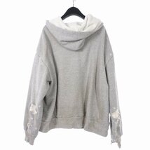 セントマイケル SAINT MICHAEL 24SS HOODIE DOUBLE FACE ダブルフェイス フーディー パーカー ダメージ加工 XL グレー系 SM-YS8-0000-039_画像2