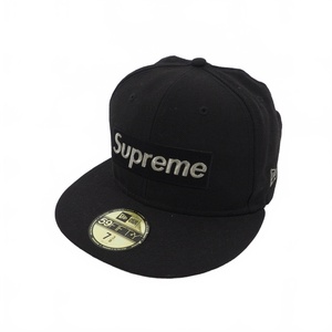 シュプリーム SUPREME × ニューエラ NEW ERA 2020ss Sim Metallic Box Logo Cap メタリックロゴ ボックスロゴ キャップ 帽子 7 3/8 黒