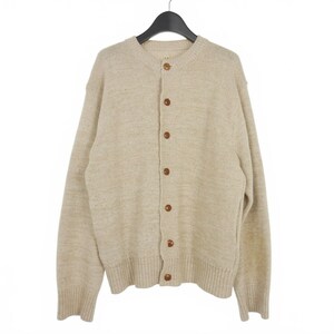 タイガタカハシ T.T Taiga Takahashi A.R.C CARDIGAN ノーカラー カーディガン ニット エルボーパッチ 38 ベージュ LOT513 メンズ