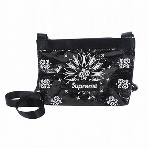 シュプリーム SUPREME Bandana Tarp Side Bag バンダナ タープ サイド バッグ ペイズリー サコッシュ ショルダーバッグ F ブラック