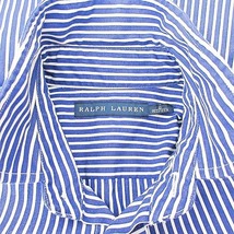 ラルフローレン RALPH LAUREN 美品 シャツ 半袖 ストライプ ロゴ 刺繍 青 150 国内正規品 0319 レディース_画像6