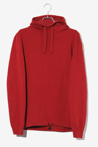 2021SS junhashimoto ジュンハシモト ドローコード プルオーバー MESH KNIT PARKA メッシュ ニット パーカー 4 RED レッド 1092110001 /◆