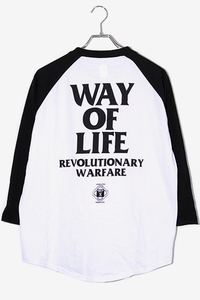 RATS ラッツ WAY OF LIFE プリント 7分袖 ラグランスリーブ カットソー Tシャツ L WHITE ホワイト /◆ メンズ