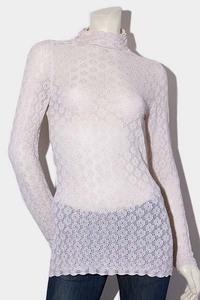 2021SS Mame Kurogouchi マメクロゴウチ Knitted Lace Top ニットレーストップ 1 IVORY アイボリー MM21PS-KN728 /◆☆ レディース