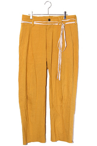 2022SS ANCELLM アンセルム LINEN VISCOSE STRAIGHT PANTS リネン ビスコース ストレートパンツ 1 YELLOW イエロー ANC-PT08 /● メンズ