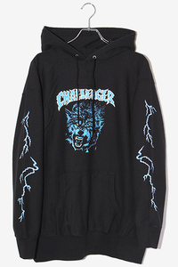 M 未使用品 2023AW CHALLENGER チャレンジャー THUNDER WOLF HOODIE プリント フーディー プルオーバーパーカー BLACK ブラック CLG-SW023-