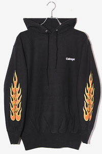 M 未使用品 2023A|W CHALLENGER チャレンジャー FLAMES HOODIE プリント フーディ プルオーバーパーカー BLACK ブラック CLG-SW023-006 /■