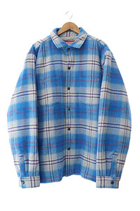 シュプリーム SUPREME 23AW Lined Flannel Snap Shirt ラインド フランネル スナップ シャツ ジャケット 裏ボア チェック柄 XL 青 ブルー