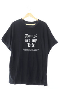 アミリ AMIRI DrugsTee ドラッグス プリント 半袖 Tシャツ XL 黒 ブラック ブランド古着ベクトル 中古●240322 メンズ