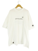 マスターバニー MASTER BUNNY Tシャツ ハイネック 半袖 ロゴ 刺繍 プリント ホワイト size6 国内正規 QQQ メンズ_画像1