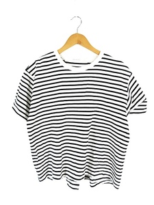 AMERICAN HOLIC Tシャツ 半袖 クルーネック ボーダー 白 黒 L QQQ レディース