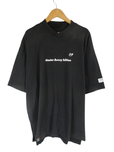マスターバニー MASTER BUNNY Tシャツ ハイネック 半袖 ロゴ プリント 刺繍 ブラック size6 国内正規 QQQ メンズ