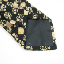 パルジレリ PAL ZILERI 花柄 刺繍 絹 シルク ネクタイ 黒ベース メンズ_画像4