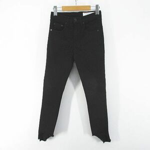 ラグ&ボーン RAG&BONE デニムパンツ ジーンズ スキニーパンツ ジップフライ 23 黒系 ブラック ストレッチ カットオフ 綿 コットン 無地 レ