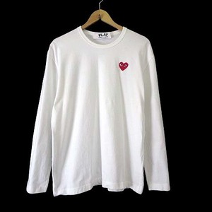 プレイコムデギャルソン PLAY COMME des GARCONS AD2018 Tシャツ カットソー 長袖 ロンT ロゴ 刺繍 XL 白 ホワイト 大きい メンズ