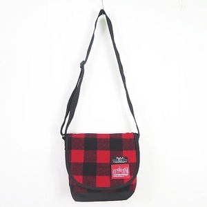 マンハッタンポーテージ Manhattan Portage WOOLRICH メッセンジャーバッグ チェック レッド 2sa5425