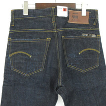 未使用品 ジースターロウ G-Star RAW 3301 STRAIGHT デニム パンツ ジーンズ ストレート UESD加工 インディゴ W30 L32 ☆ メンズ_画像6