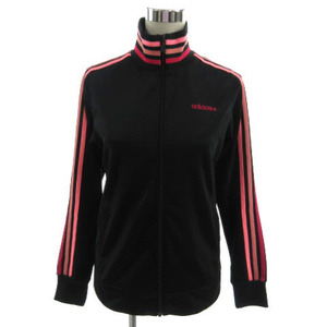  Adidas Neo adidas neo jacket jersey stand-up collar Logo embroidery Zip up 3ps.@ line black black red red pink L