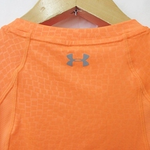 アンダーアーマー UNDER ARMOUR hear gear スポーツ ウエア Tシャツ 半袖 丸首 別布 切替 型押しプリント オレンジ M メンズ_画像6