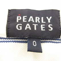 パーリーゲイツ PEARLY GATES ポロシャツ 半袖 ボーダー マリン イカリマーク ロゴ 刺繍 スポーツ ゴルフ 0 白 ホワイト /AH19 ☆_画像6