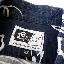 エンジニアードガーメンツ Engineered Garments シャツ カジュアルシャツ アロハ USA製 ボタニカル 半袖 XS 紺 ネイビー 白_画像5