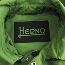 ヘルノ HERNO マウンテンパーカー 撥水 フード ステンカラーコート 比翼 グリーン 緑 48 M位 ■SM1 メンズ_画像4