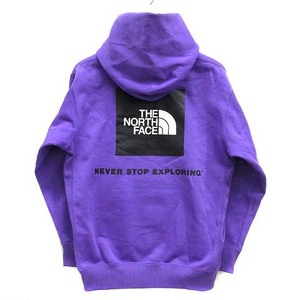 ザノースフェイス THE NORTH FACE バックスクエアロゴ フーディ スウェット パーカー プルオーバー 裏起毛 NT62040 パープル 紫 S 美品