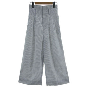  Cecil McBee CECIL McBEE pants wide pants tuck high waist waist rubber stripe white blue blue M