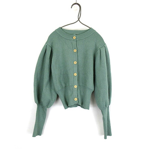  Moussy moussy TUCK SLEEVE cardigan Anne gola. knitted long sleeve emerald green group F lady's 