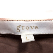 グローブ grove シャツワンピース Aライン ロング 長袖 L 茶 ブラウン /RT レディース_画像5