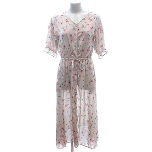  Nice korektibNICE COLLECTIVE continuer de NICE CLAUP shirt One-piece long no color floral print . minute sleeve F pink beige /AU