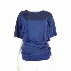 エムエムシックス メゾンマルジェラ MM6 Maison Margiela カットソー シャツ 変形 半袖 レイヤード XS 紺 ネイビー レディース