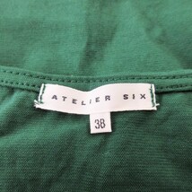 アトリエシックス ATELIER SIX カットソー Tシャツ ラウンドネック 五分袖 コットン シャリ感 さっくり 38 緑 グリーン /CK6 ☆ レディース_画像6