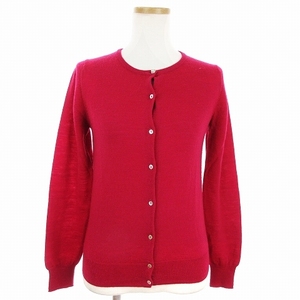  La Totalite La TOTALITE cardigan knitted thin crew neck biju- button wool 100% pink #GY31 lady's 