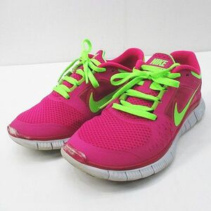 ナイキ NIKE FREE RUN+ 3 スニーカー 510643-601 23.0cm ピンク レディース