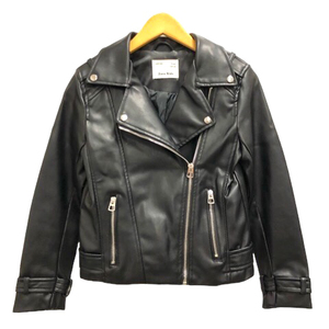  Zara ZARA Kids jacket rider`s outer garment fake leather 9/134 black black man Kids 