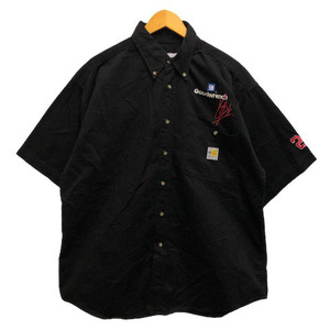 カーハート carhartt カジュアルシャツ クルーネック 刺繍 無地 半袖 L 黒 ブラック 赤 レッド 白 ホワイト メンズ