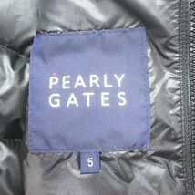 パーリーゲイツ PEARLY GATES スポーツウェア ゴルフウェア ダウンジャケット 5 黒系 ブラック ロゴ ジップアップ スナップボタン メンズ_画像3