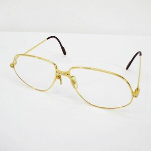 カルティエ Cartier トリニティ メガネ 眼鏡 度入り 59□14 140 ゴールド系 フルリム アイウェア フランス製 服飾小物 レディース