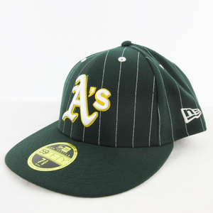 ニューエラ NEW ERA キャップ 帽子 OAKLAND ATHLETICS オークランド・アスレチックス A’s 7 3/8 58.7ｃｍ 緑 グリーン ストライプ メンズ