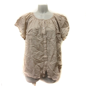  Florent FLOREN T-shirt blouse pull over short sleeves beige /YI lady's 