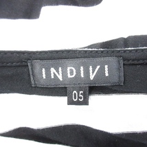 インディヴィ INDIVI セットアップ 上下 カットソー ボートネック ボーダー フレンチスリーブ グレー ジャンパースカート ひざ丈 5 黒_画像6