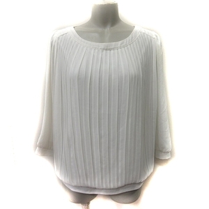  HusHush HusHusH chiffon blouse pull over long sleeve L white white /YI lady's 