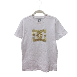 ディーシーシューズ DC SHOES Tシャツ カットソー クルーネック プリント 半袖 160 白 ホワイト 金色 ゴールドカラー /MS キッズ