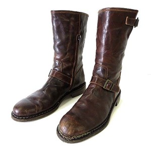  Bellett VELETTO boots engineer boots long half boots original leather 38 dark brown 24.0cm shoes shoes shoes 