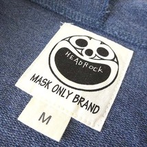 ヘッドロック HEAD ROCK MASK ONLY BRAND パーカー スウェット ジップアップ ロゴ ワッペン 長袖 M 青 ブルー グレー メンズ_画像5