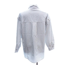 未使用品 レイカズン Ray cassin ステンカラーシャツ ブラウス オーバーサイズ ストライプ 長袖 F 白 ホワイト /AU レディース_画像2