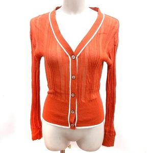  Moussy moussy cardigan knitted long sleeve F orange /RT lady's 